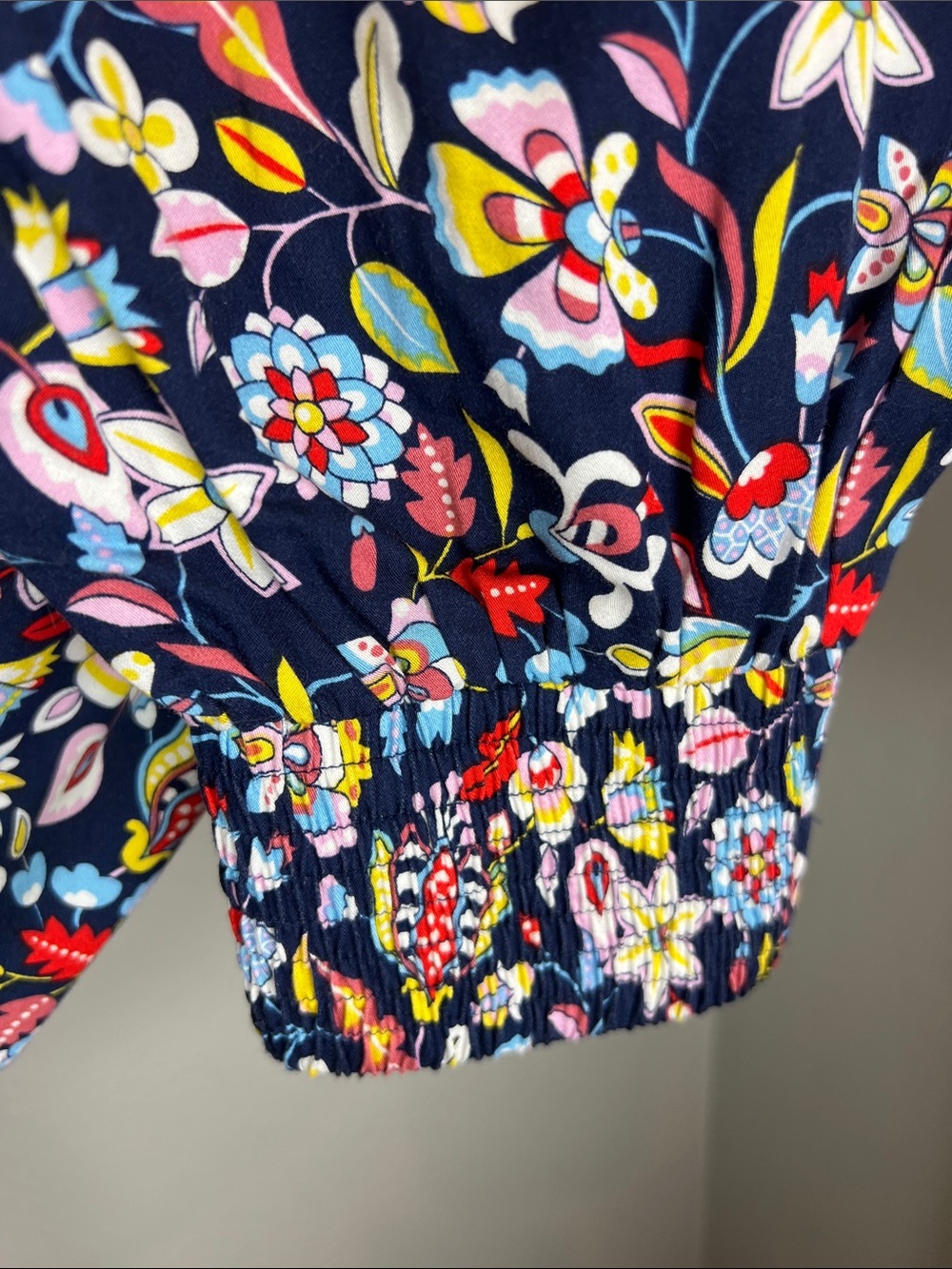 Boden Cecelia Navy Blue Floral Jumper Romper with Red Tassels 6 - Picture 6 of 15